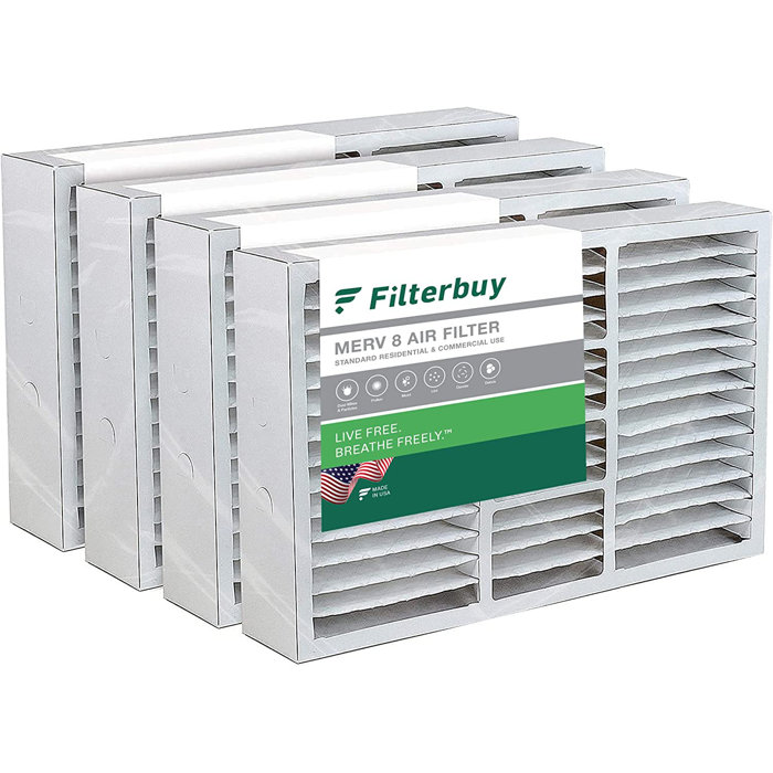 Filterbuy 16x26x5 Air Filter MERV 8, Pleated HVAC AC Furnace Filters